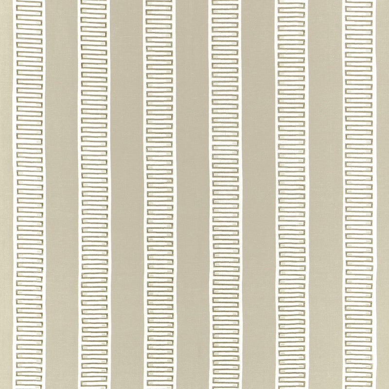 W714632 Raritan Line Embroidery Beige Fabric by Thibaut