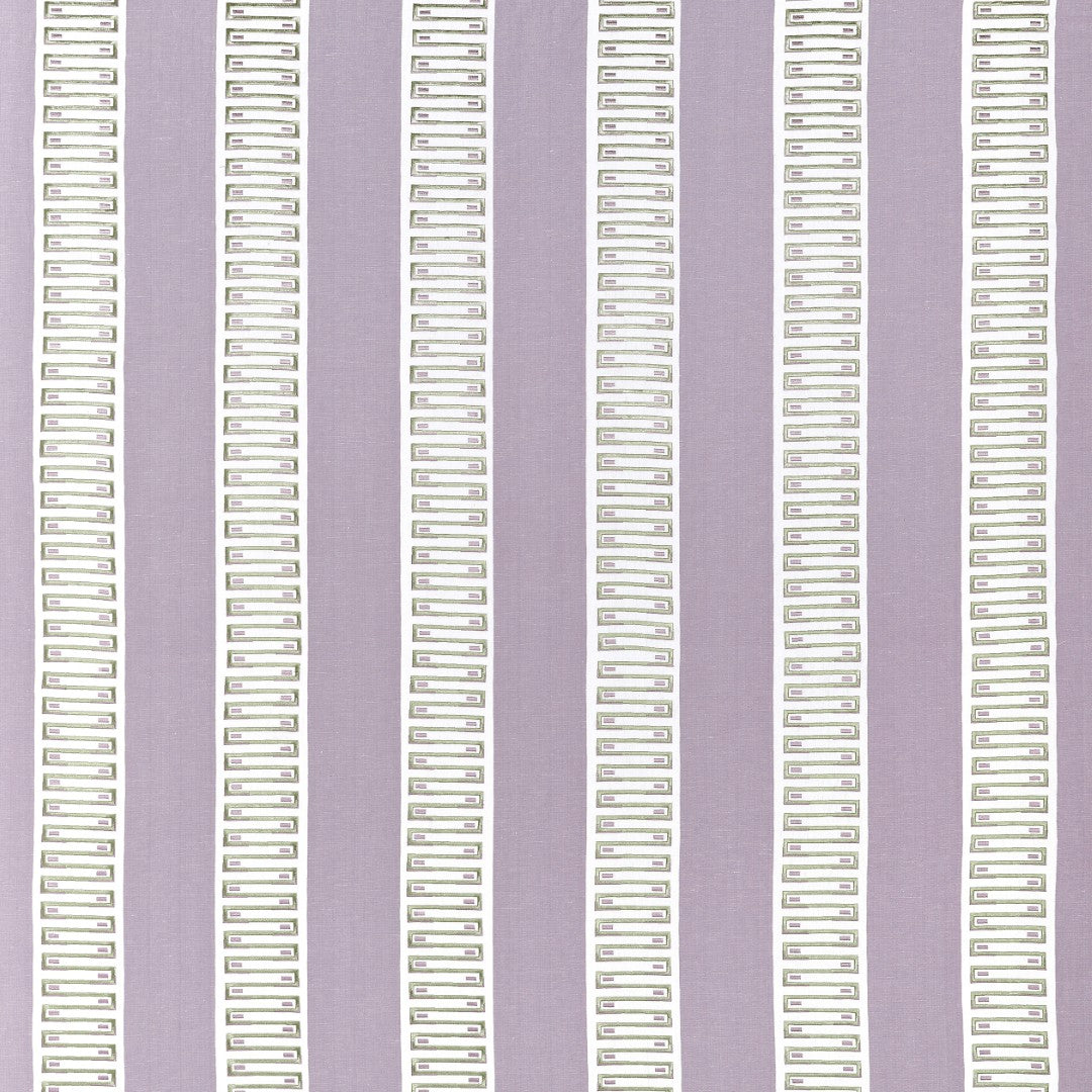 W714633 Raritan Line Embroidery Lilac Fabric by Thibaut