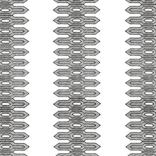 W720809 Nola Stripe Embroidery Black Eden Fabric by Thibaut