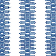W720810 Nola Stripe Embroidery Navy Eden Fabric by Thibaut