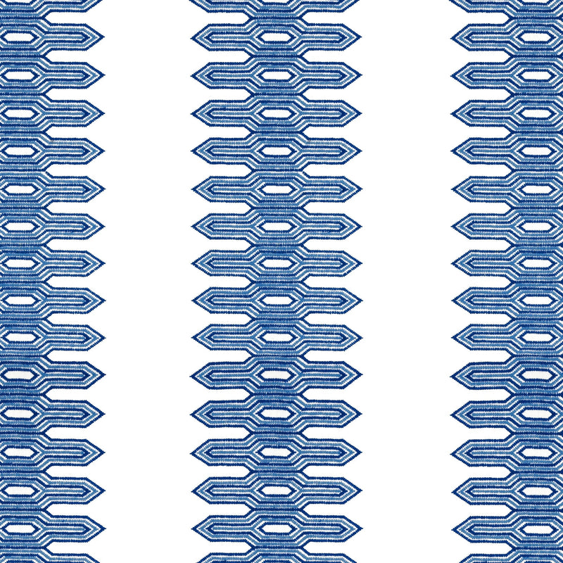 W720810 Nola Stripe Embroidery Navy Eden Fabric by Thibaut
