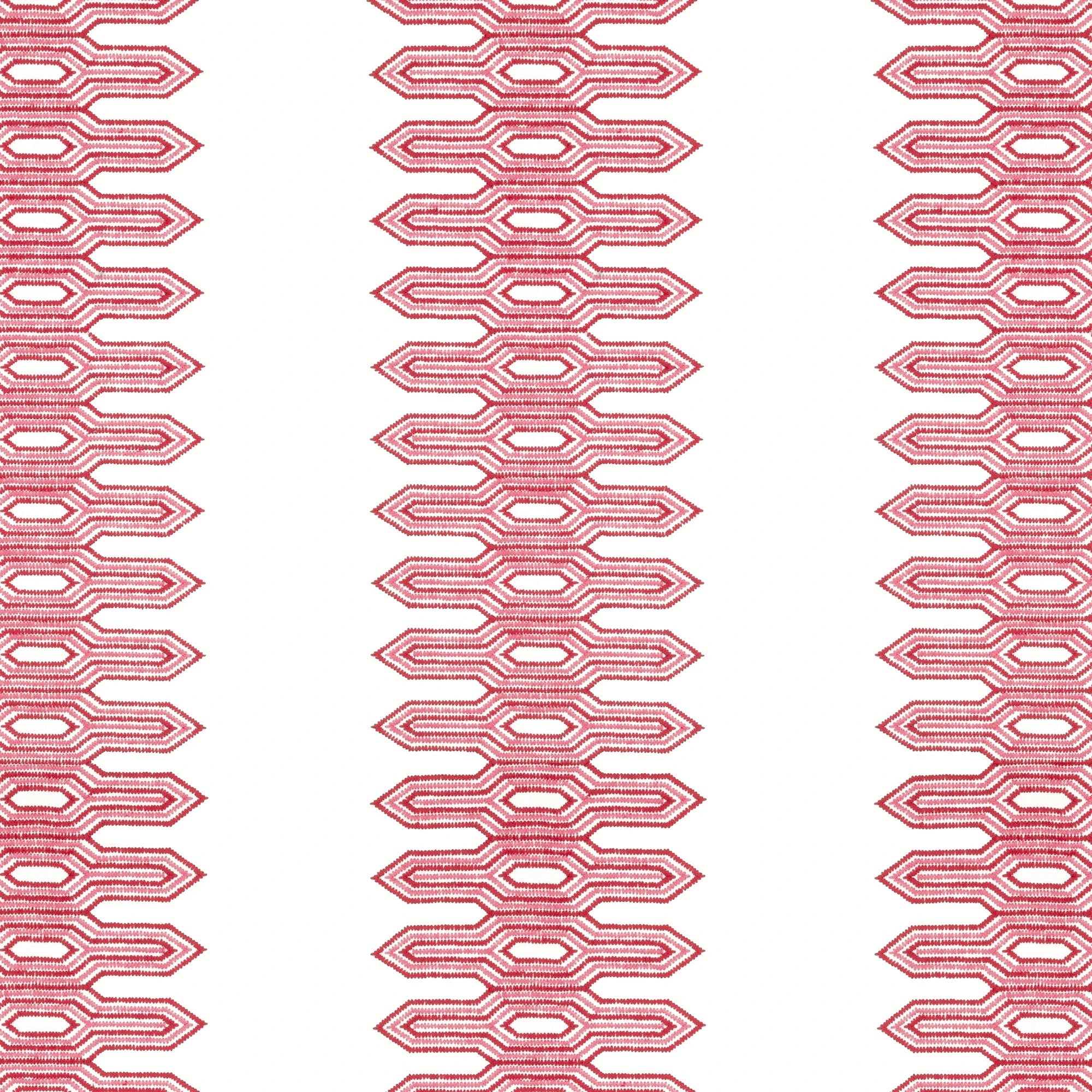 W720812 Nola Stripe Embroidery Pink Eden Fabric by Thibaut