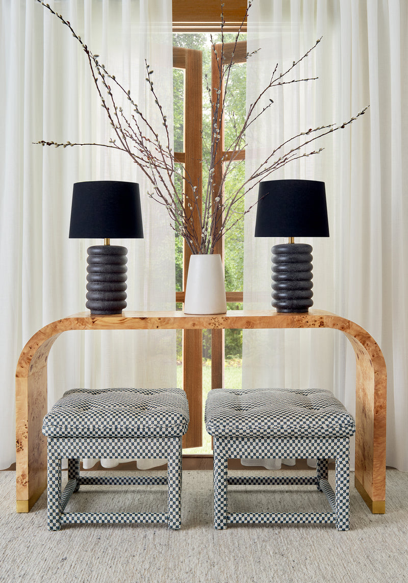 W724497 Moulinet Ebony Yutori Fabric by Thibaut