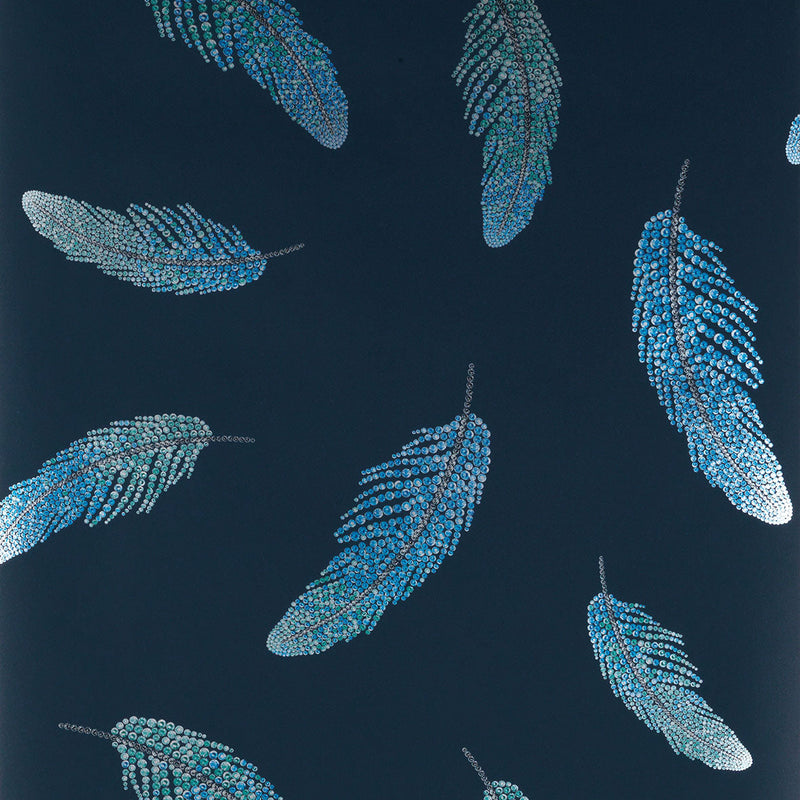 W7261-01 Adornado Navy / Sapphire Wallpaper by Matthew Williamson