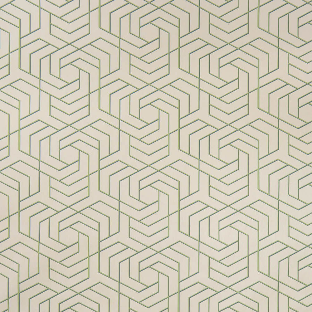 W7352-02 Hexagon Trellis Metropolis Vinyls Three Wallpaper By Osborne & Little