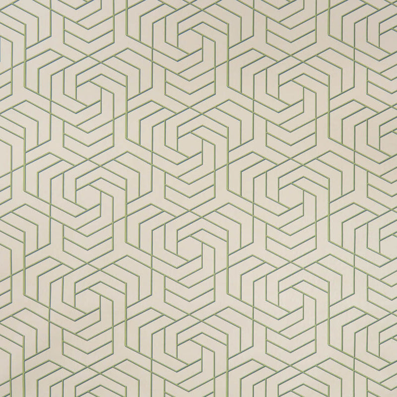 W7352-02 Hexagon Trellis Metropolis Vinyls Three Wallpaper By Osborne & Little