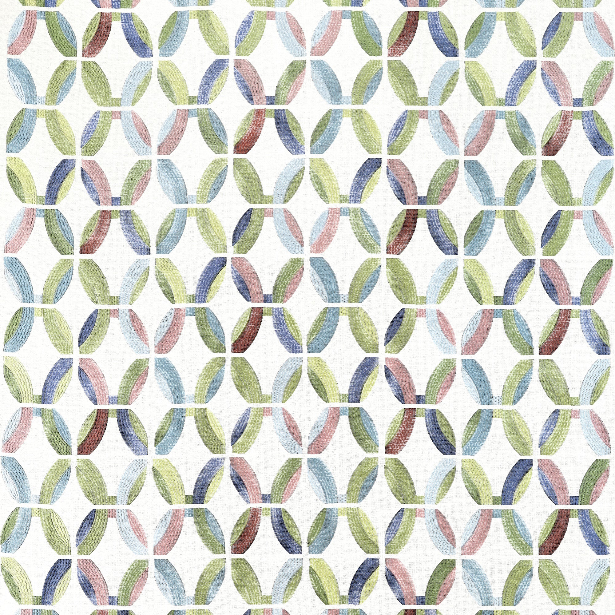 W745001 Passageway Embroidery Lavender and Green Wanderlust Fabric by Thibaut