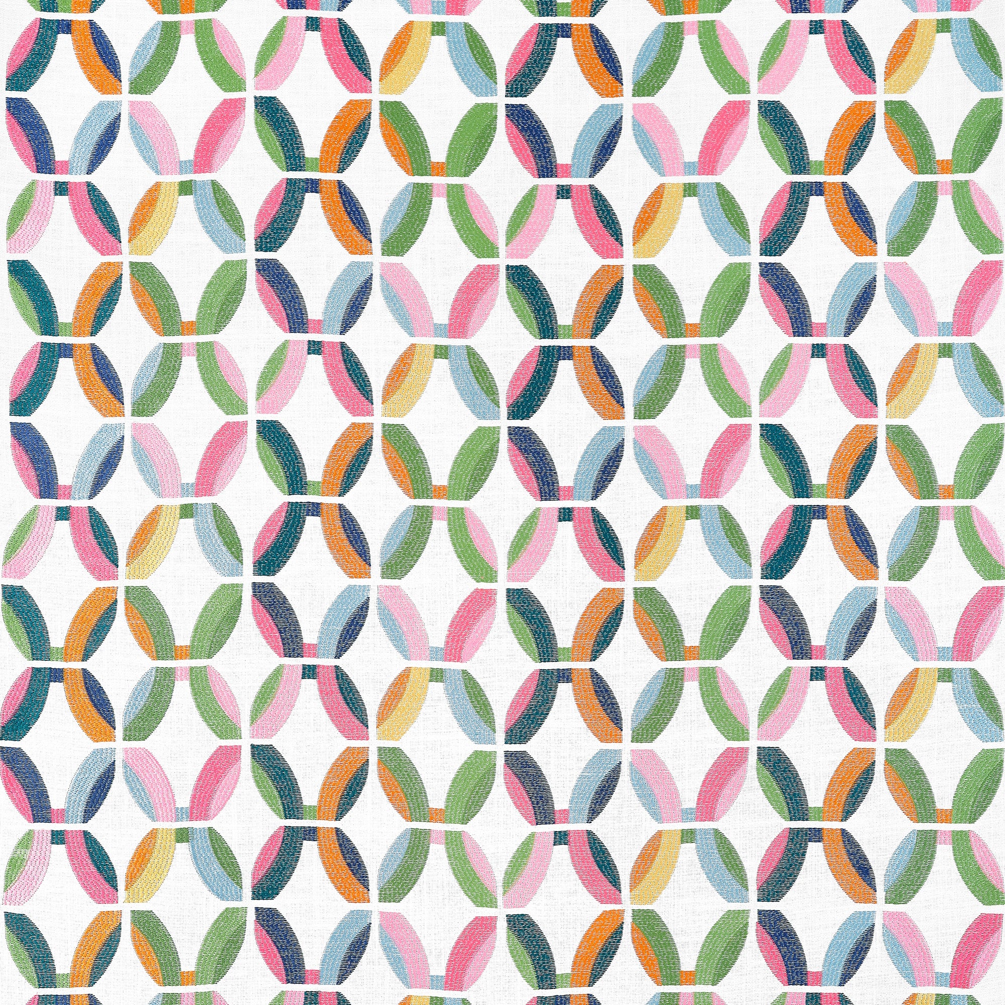 W745003 Passageway Embroidery Brights Wanderlust Fabric by Thibaut