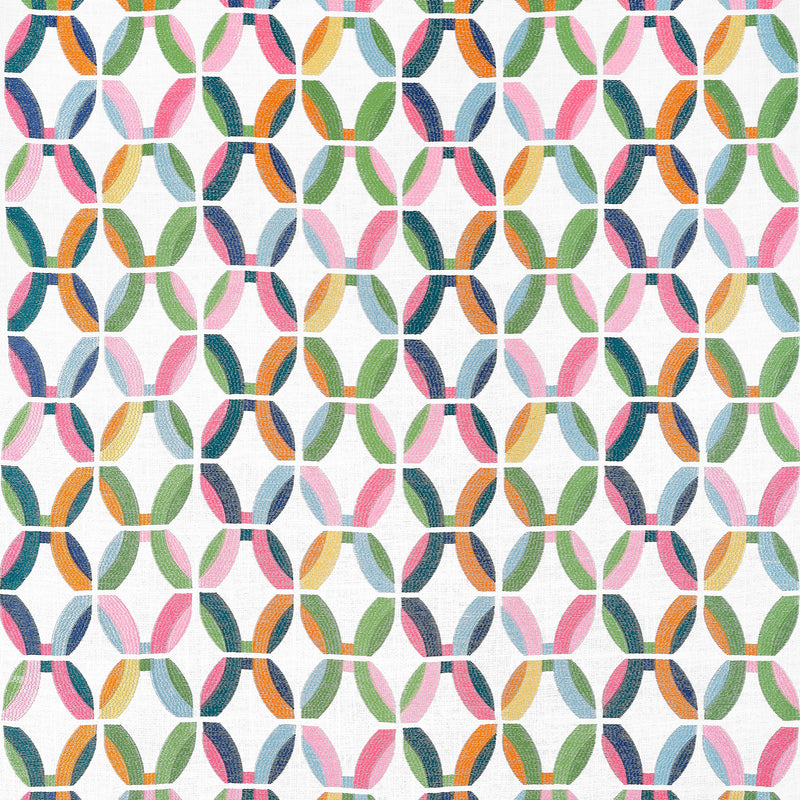 W745003 Passageway Embroidery Brights Wanderlust Fabric by Thibaut