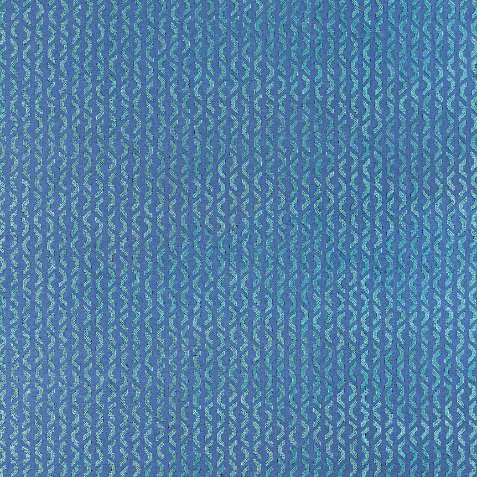 W745049 Coronado Embroidery Blue Wanderlust Fabric by Thibaut