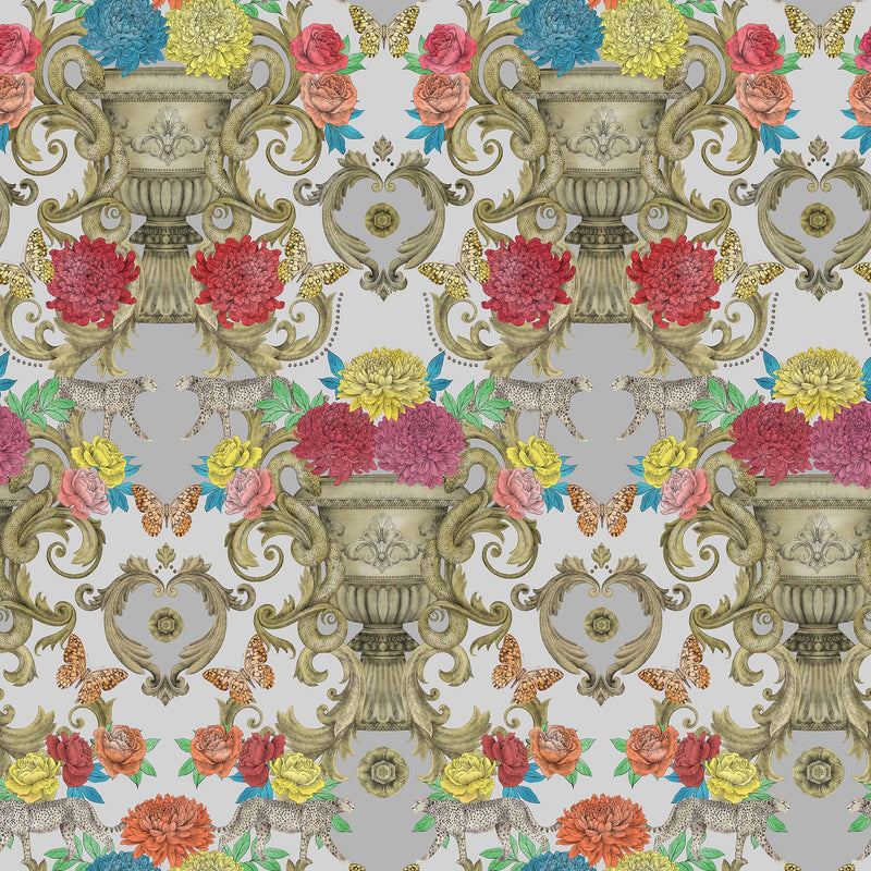 W7490-01 Chateau Silver Wallpaper by Matthew Williamson
