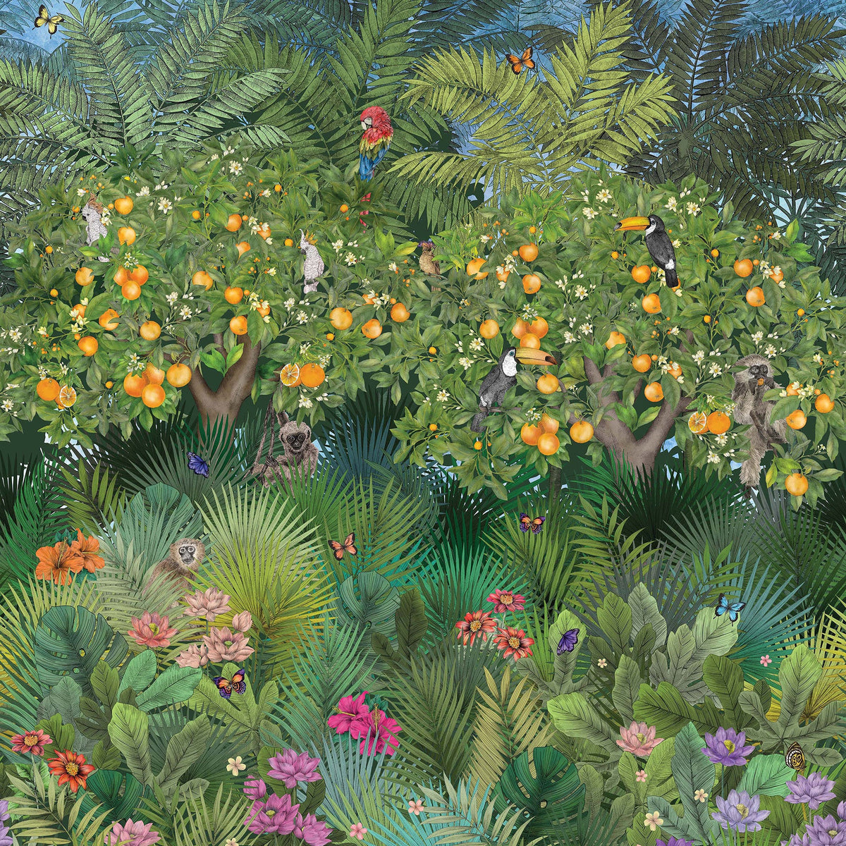 Orange Grove Multi The Wallpaper Collection Mural by Matthew Williamson