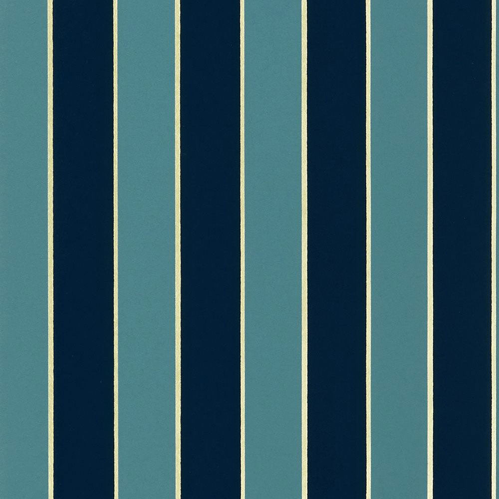 W7780-03 Regency Stripe Peacock Wallpaper by Osborne & Little