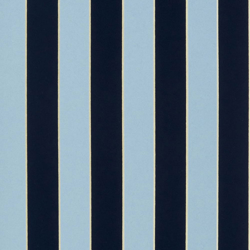 W7780-04 Regency Stripe Navy and Sky Wallpaper by Osborne & Little