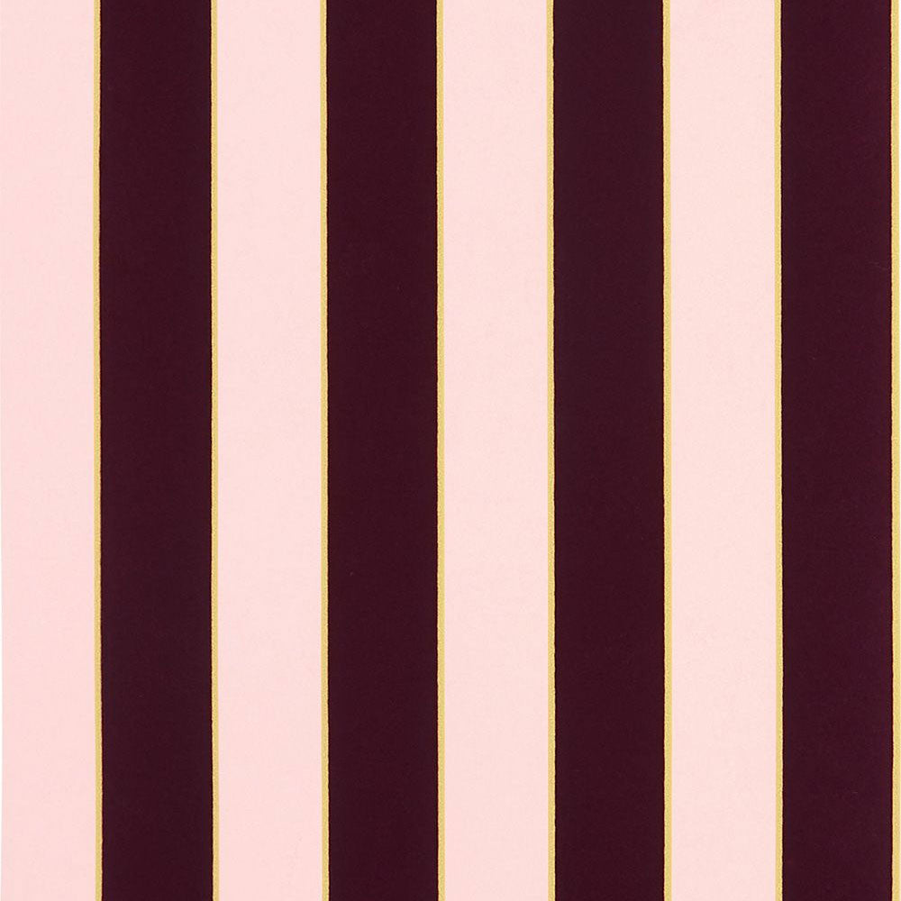 W7780-12 Regency Stripe Berry and Gold Wallpaper by Osborne & Little