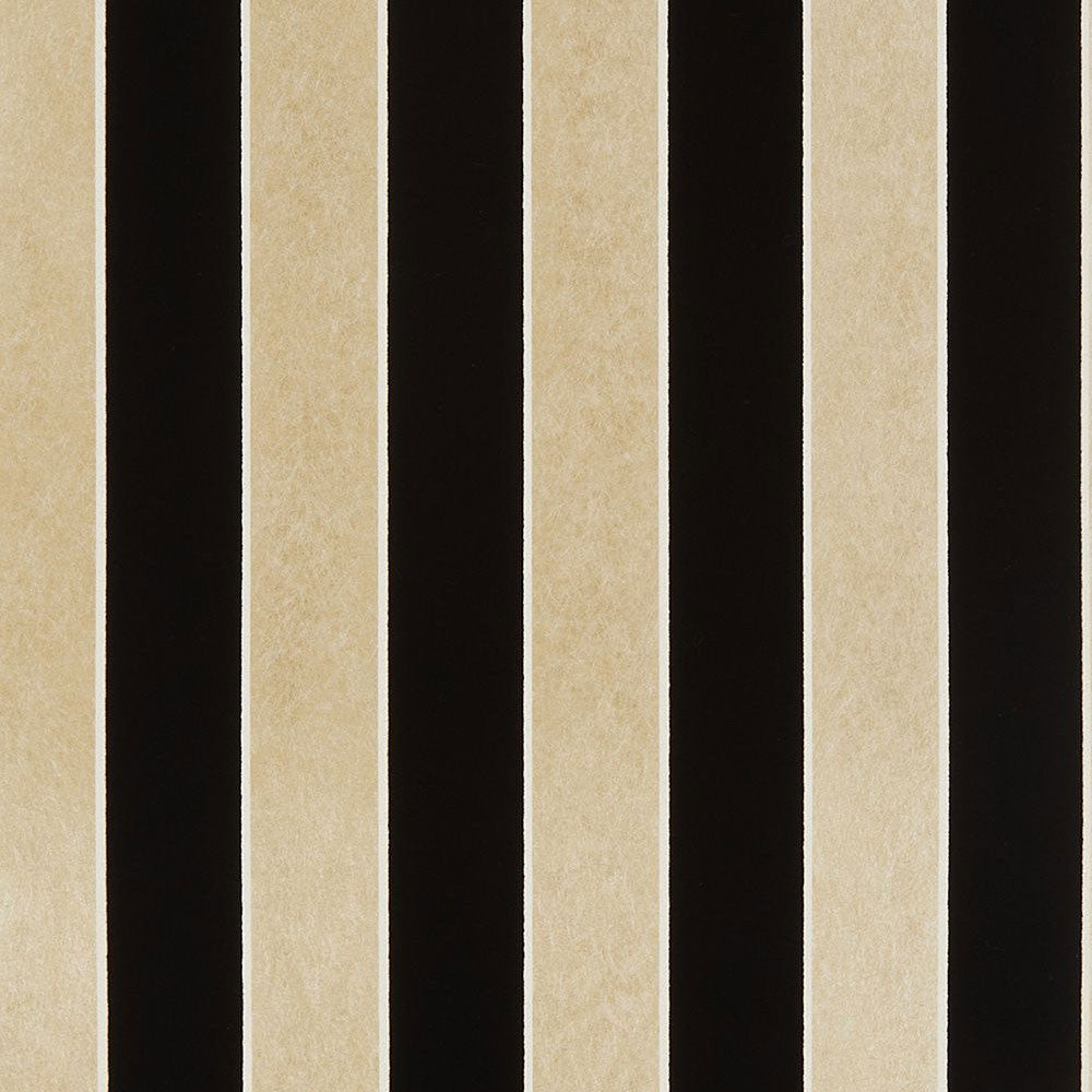 W7780-18 Regency Stripe Gold and Black Wallpaper by Osborne & Little