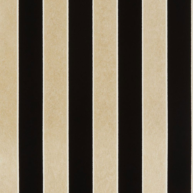 W7780-18 Regency Stripe Gold and Black Wallpaper by Osborne & Little