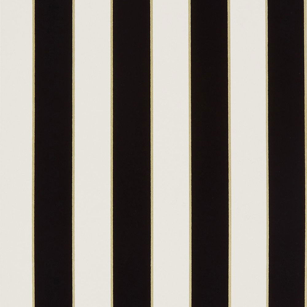 W7780-19 Regency Stripe Ivory and Black Wallpaper by Osborne & Little