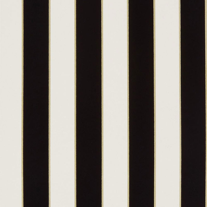 W7780-19 Regency Stripe Ivory and Black Wallpaper by Osborne & Little