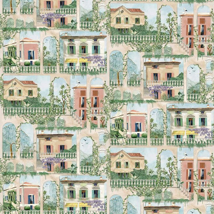 W7813-01 Villa Como Rhapsody Terracotta Wallpaper by Osborne & Little