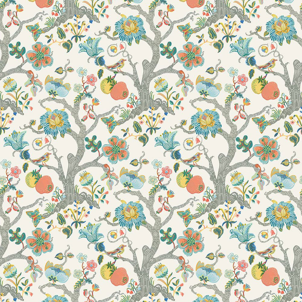 W7818-02 Puzzlewood Rhapsody Lagoon Wallpaper by Osborne & Little