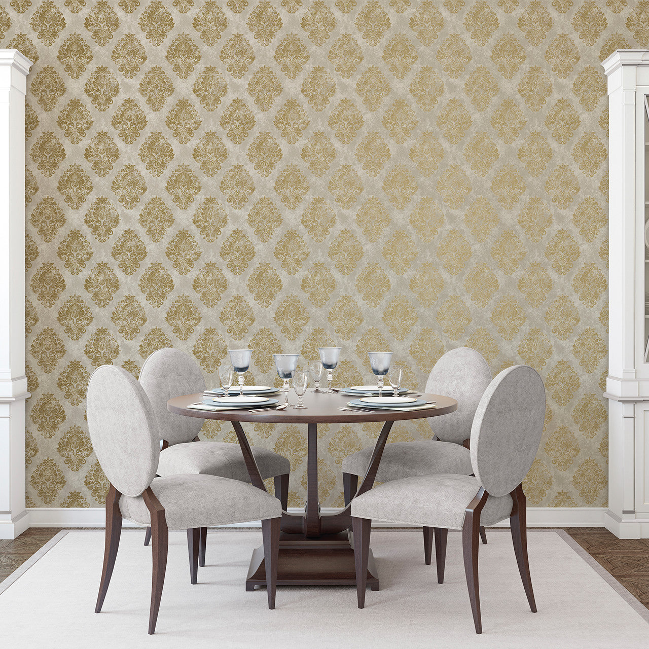 W78228 Lustre Metallic Gold Wallpaper by Galerie