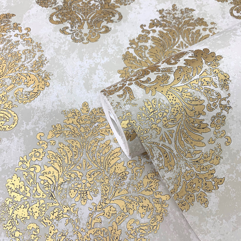 W78228 Lustre Metallic Gold Wallpaper by Galerie