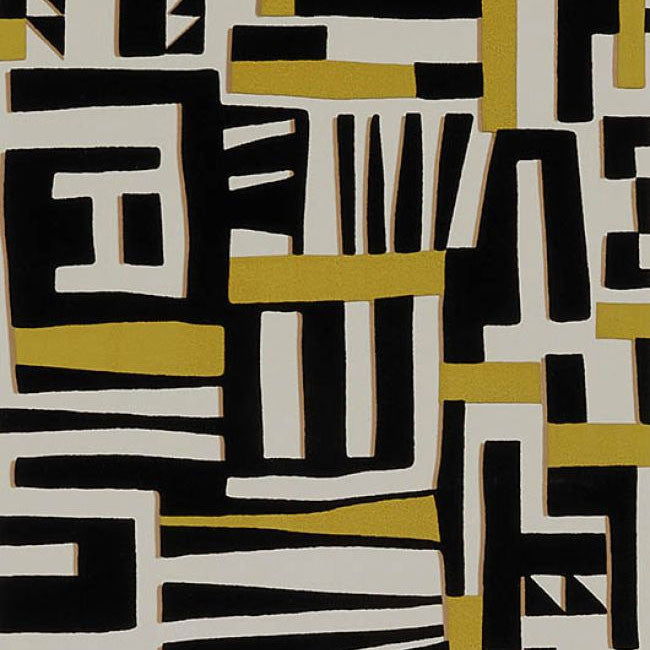 W7851-01 Zawaya Irisa Black and Ivory Wallpaper by Osborne & Little