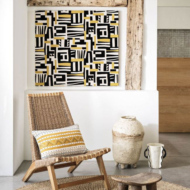 W7851-01 Zawaya Irisa Black and Ivory Wallpaper by Osborne & Little