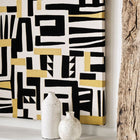 W7851-01 Zawaya Irisa Black and Ivory Wallpaper by Osborne & Little