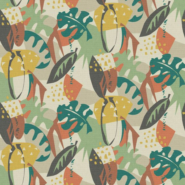 W7852-02 Zylina Irisa Terracotta and Teal Wallpaper by Osborne & Little