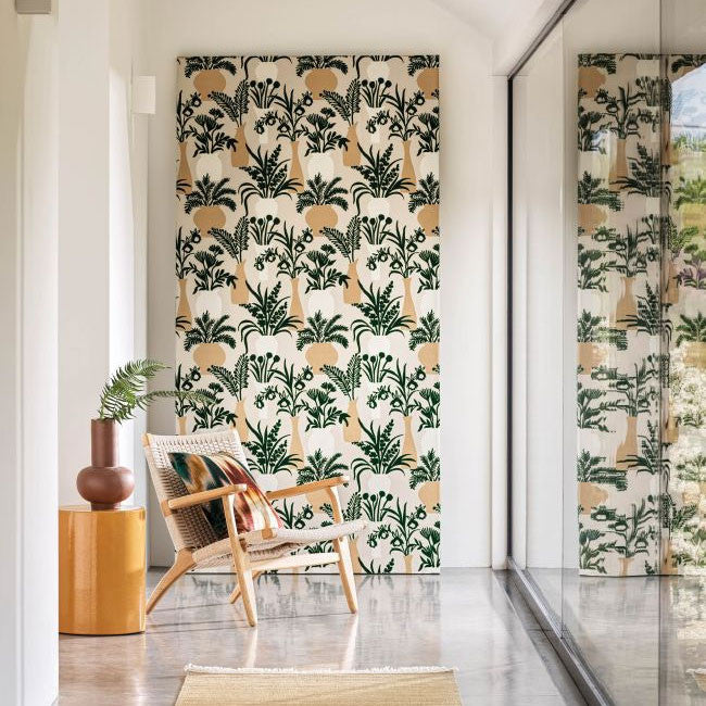 W7854-01 Amphora Irisa Emerald and Gold Wallpaper by Osborne & Little