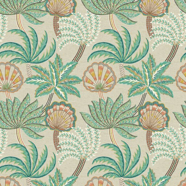 W7857-03 Ravenala Irisa Teal Wallpaper by Osborne & Little