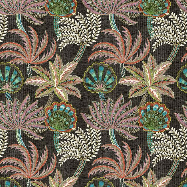 W7857-04 Ravenala Irisa Charcoal and Blush Wallpaper by Osborne & Little