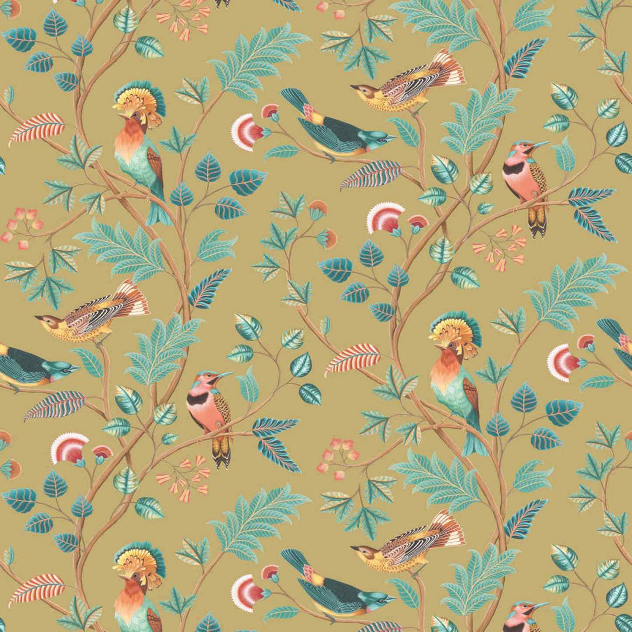 W7902-01 Mayani Metallic Byzance Metallic Gold Wallpaper by Osborne & Little