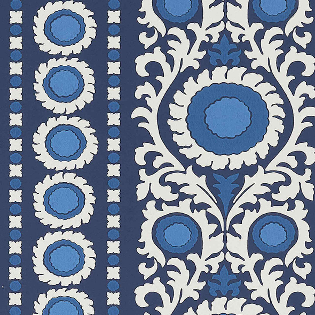 W7904-01 Samrina Byzance Indigo Wallpaper by Osborne & Little