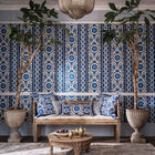 W7904-01 Samrina Byzance Indigo Wallpaper by Osborne & Little