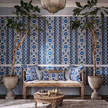 W7904-01 Samrina Byzance Indigo Wallpaper by Osborne & Little