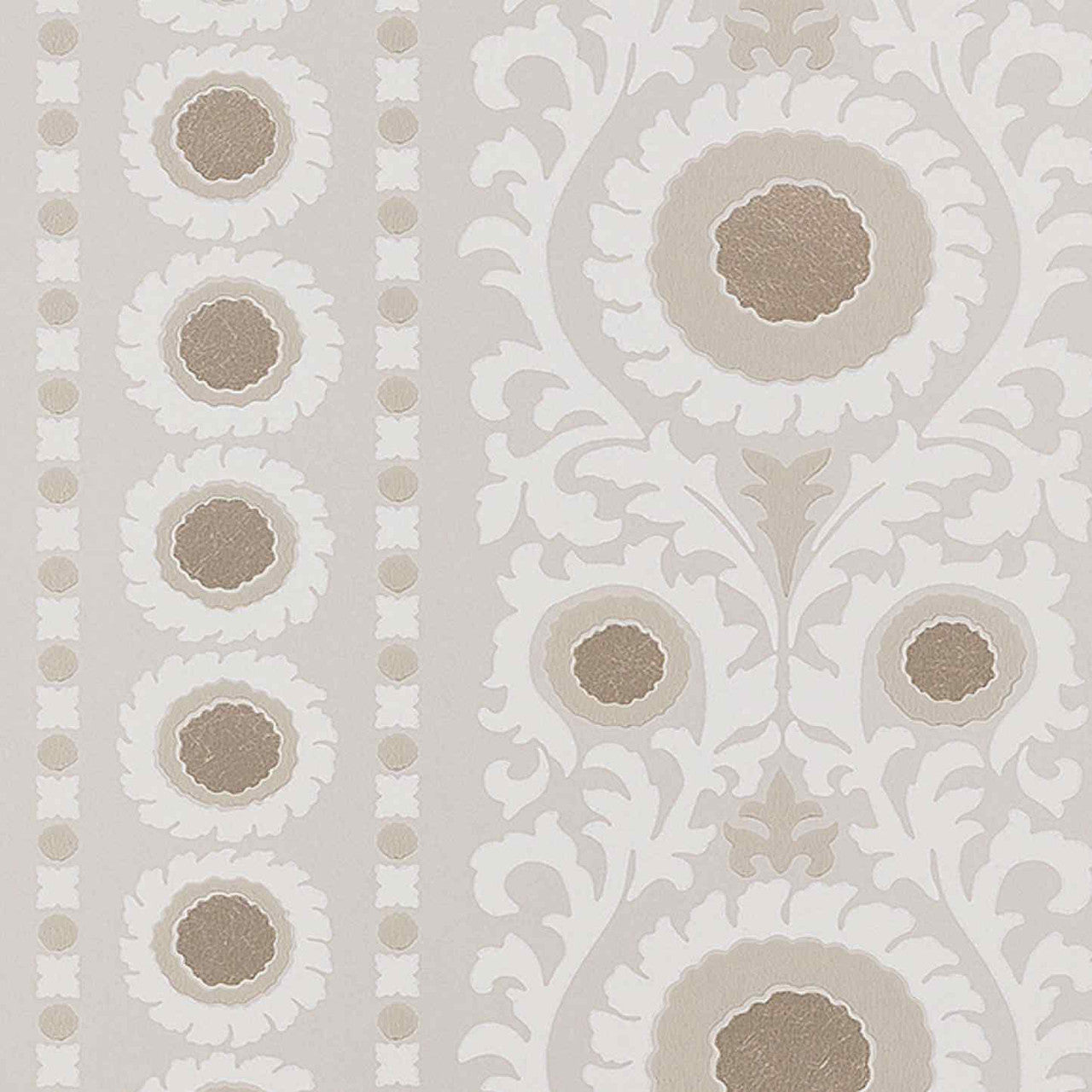 W7904-02 Samrina Byzance Ivory/Gilver Wallpaper by Osborne & Little