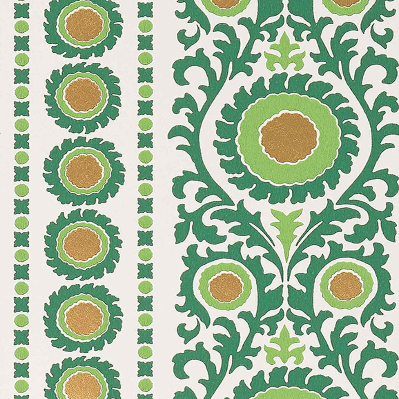 W7904-04 Samrina Byzance Fir/Metallic Gold Wallpaper by Osborne & Little