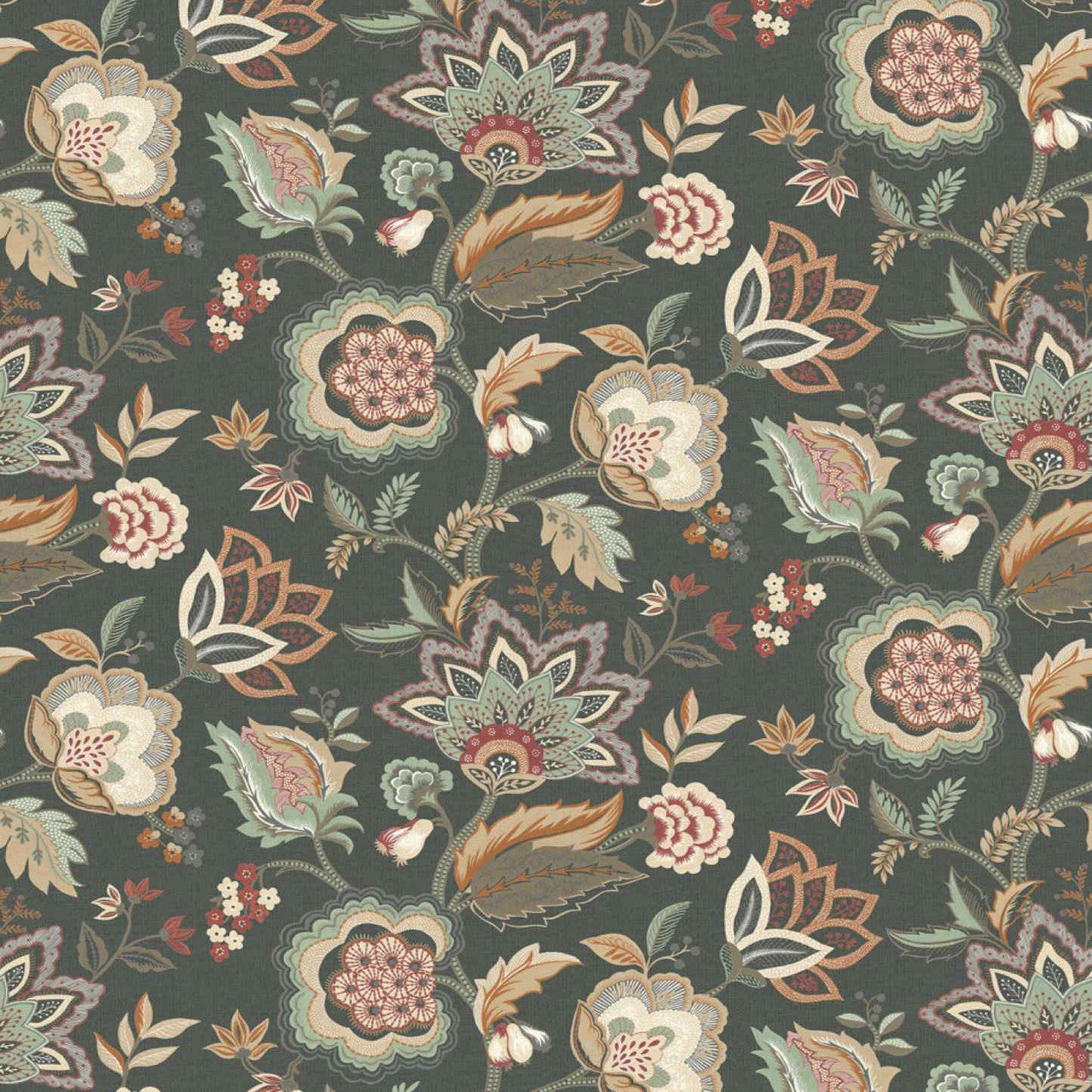 W7905-02 Samode Byzance Charcoal/Eucalyptus Wallpaper by Osborne & Little