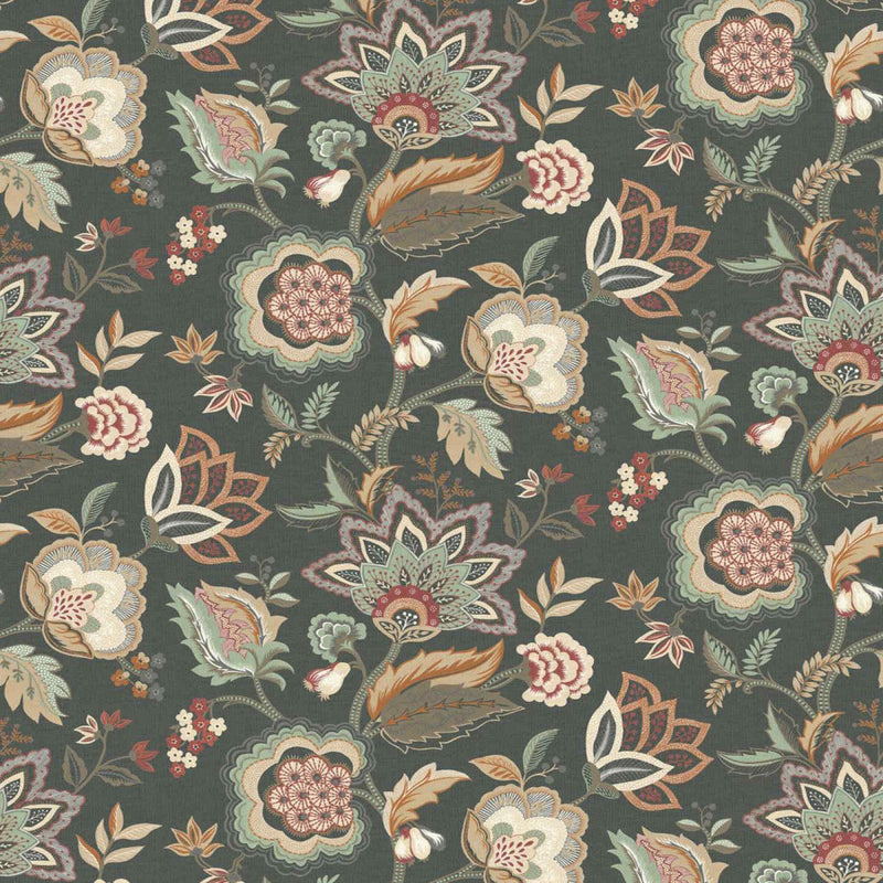 W7905-02 Samode Byzance Charcoal/Eucalyptus Wallpaper by Osborne & Little