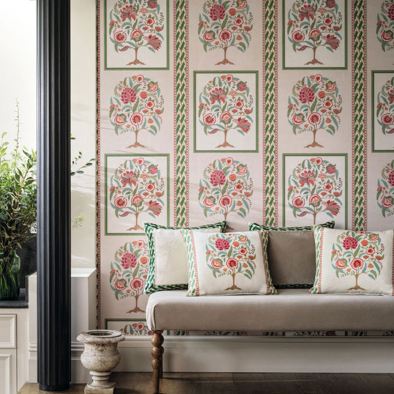 W7906-01 Taniska Byzance Coral Wallpaper by Osborne & Little