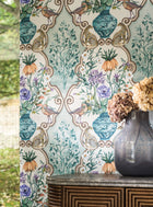 W8031-01 Sundara Aqua / Voilet. Wallpaper by Osborne & Little