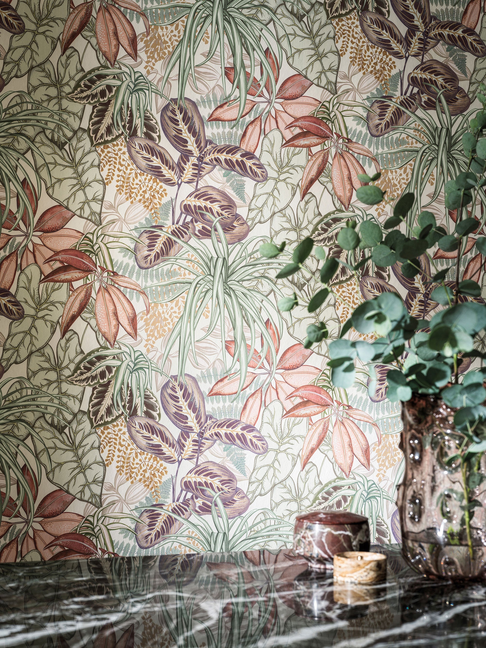 W8032-01 Hothouse Lichen / Blush. Wallpaper by Osborne & Little