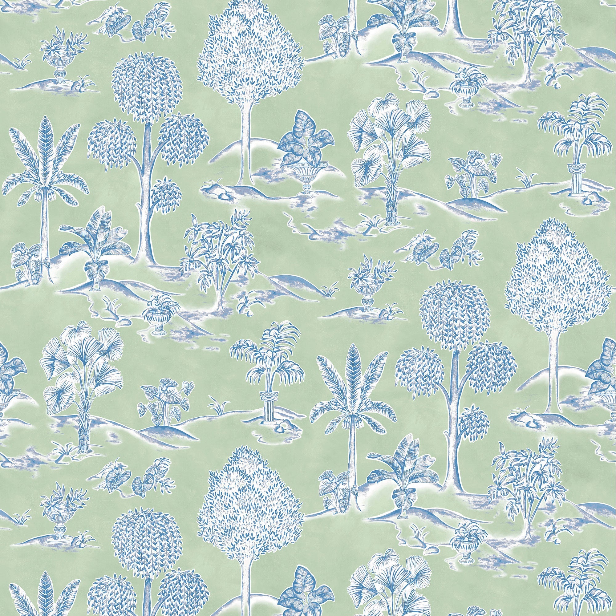 W8033-01 Karuna Apple / Denim. Wallpaper by Osborne & Little