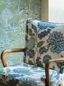 W8033-01 Karuna Apple / Denim. Wallpaper by Osborne & Little