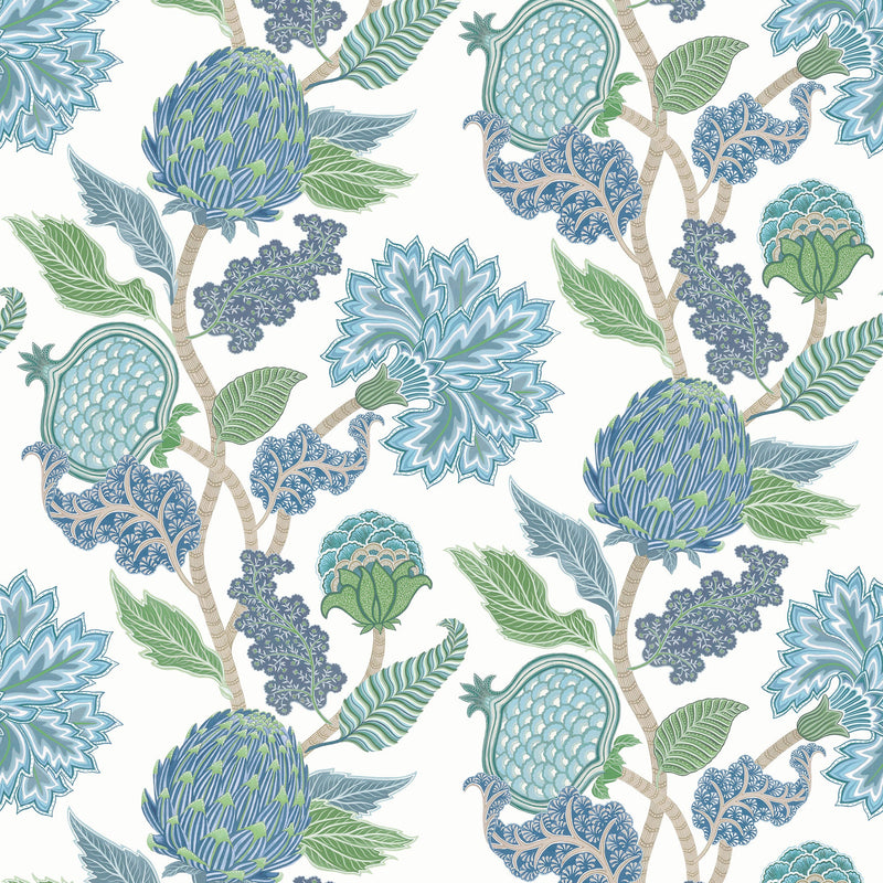 W8034-02 Cynara Denim / Apple. Wallpaper by Osborne & Little