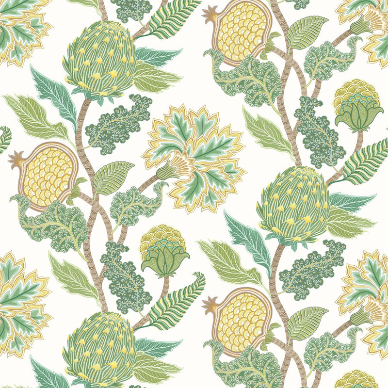 W8034-03 Cynara Leaf / Lemon. Wallpaper by Osborne & Little