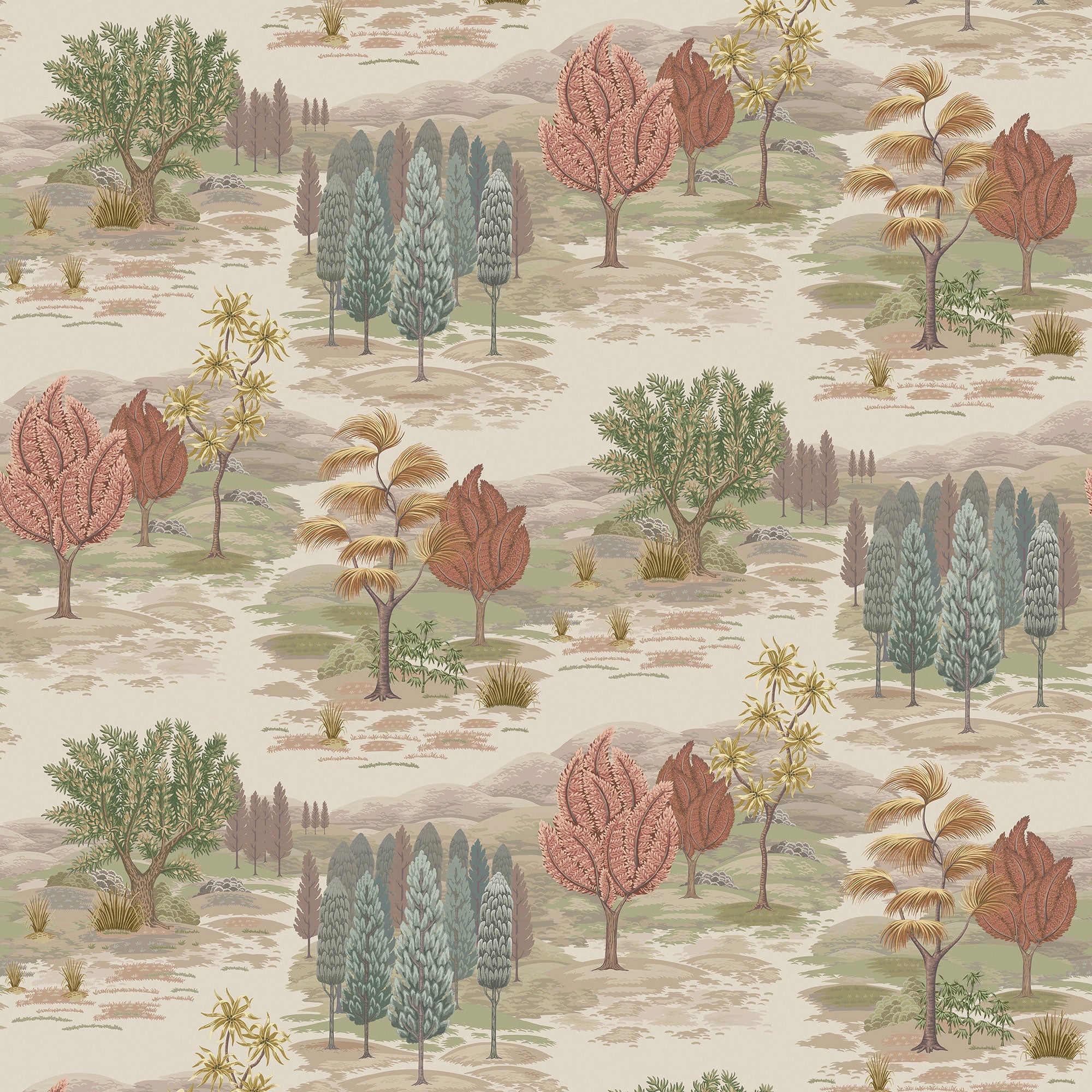 W8035-03 Monteverde Olive / Terracotta. Wallpaper by Osborne & Little